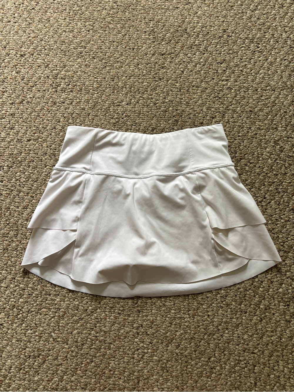Athleta White Layered Ruffle Mini Skirt